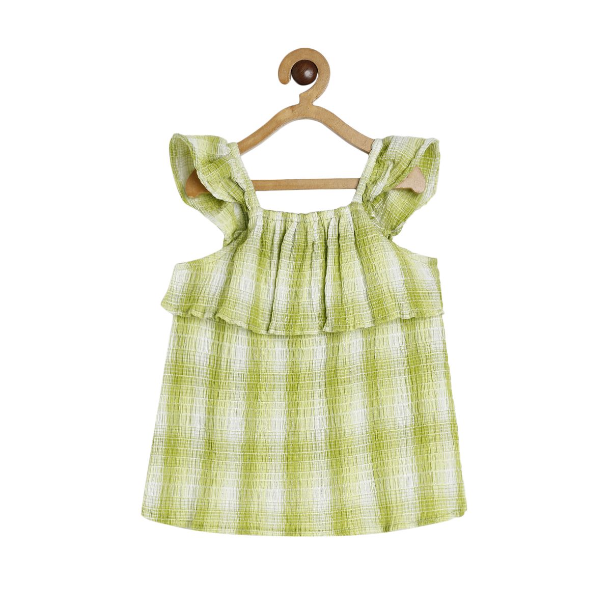 Girls Green Woven Top