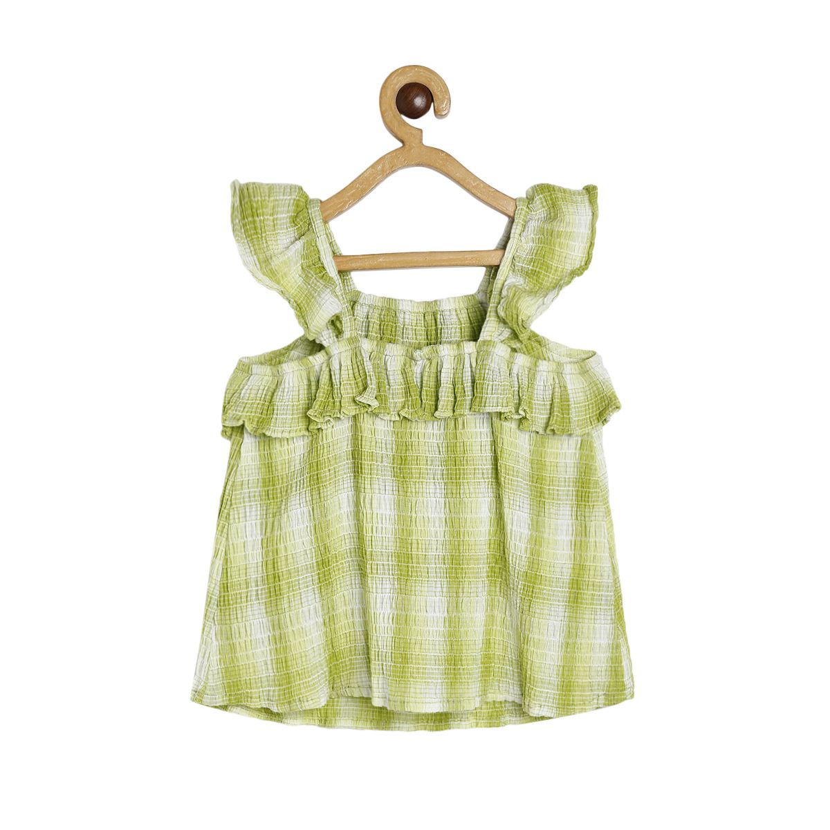 Girls Green Woven Top