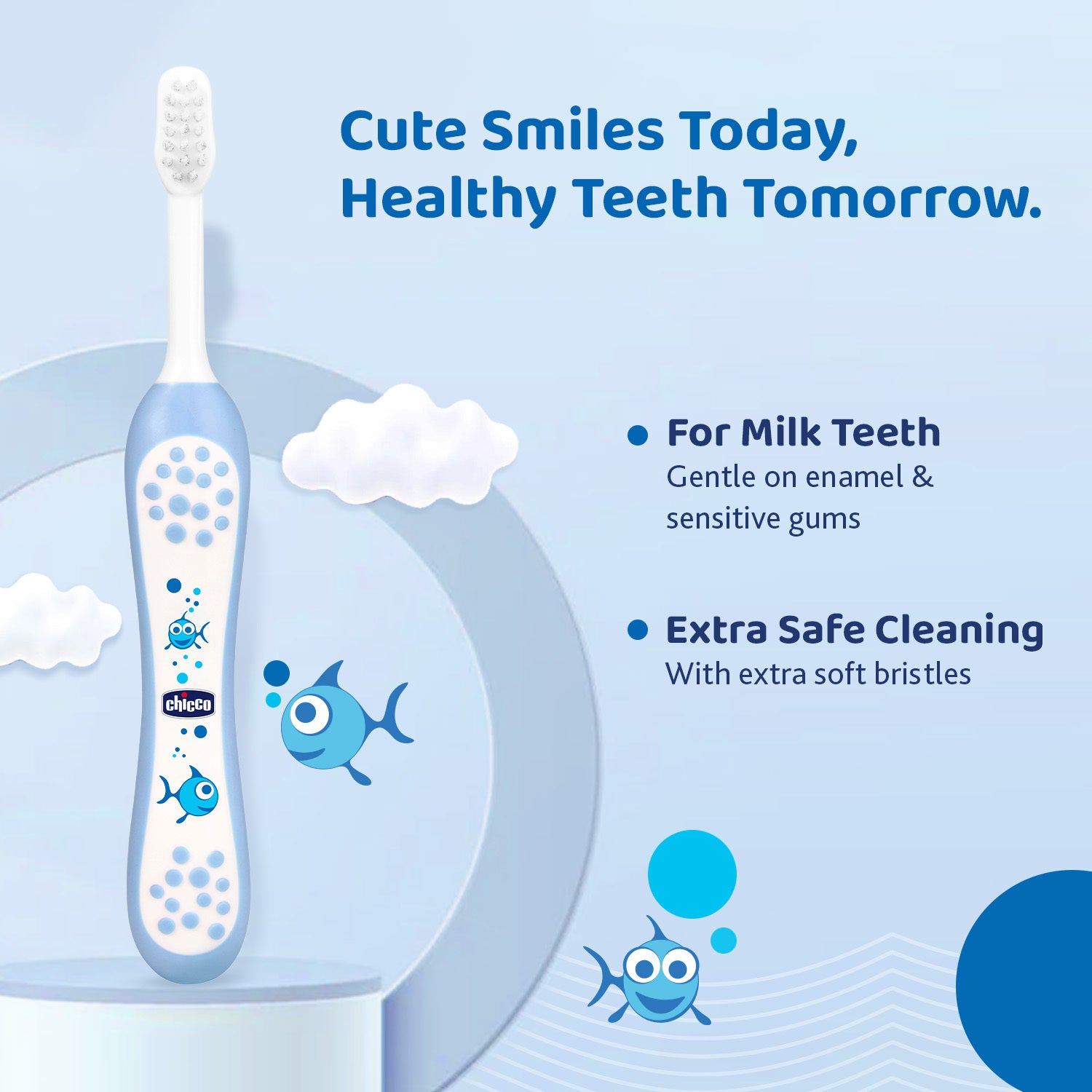 Chicco Toothbrush Blue 6M-36M In