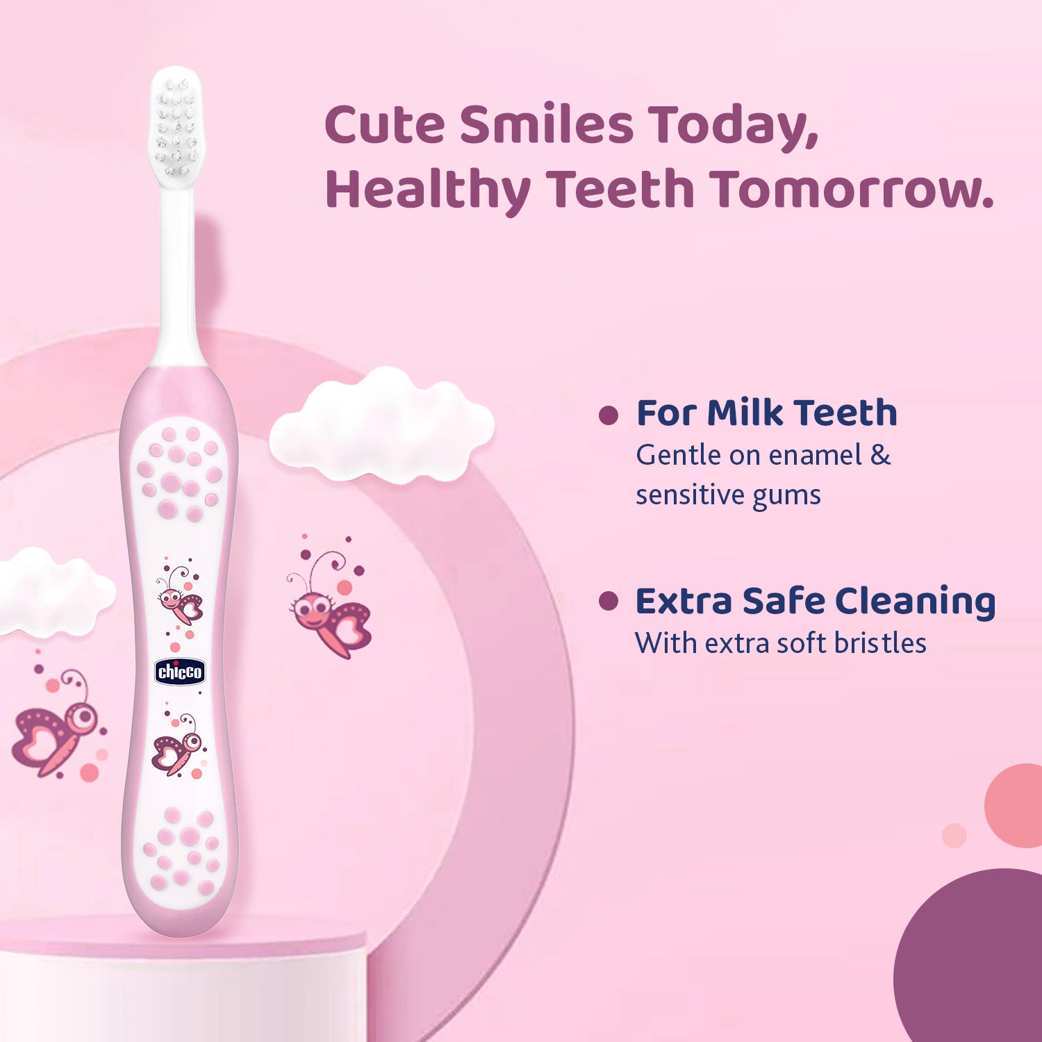 Chicco Toothbrush Pink 6M-36M In