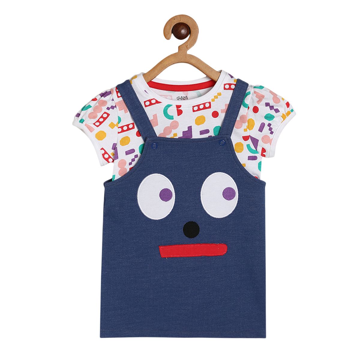 Girls Blue Pack Of 2 Pinny Set