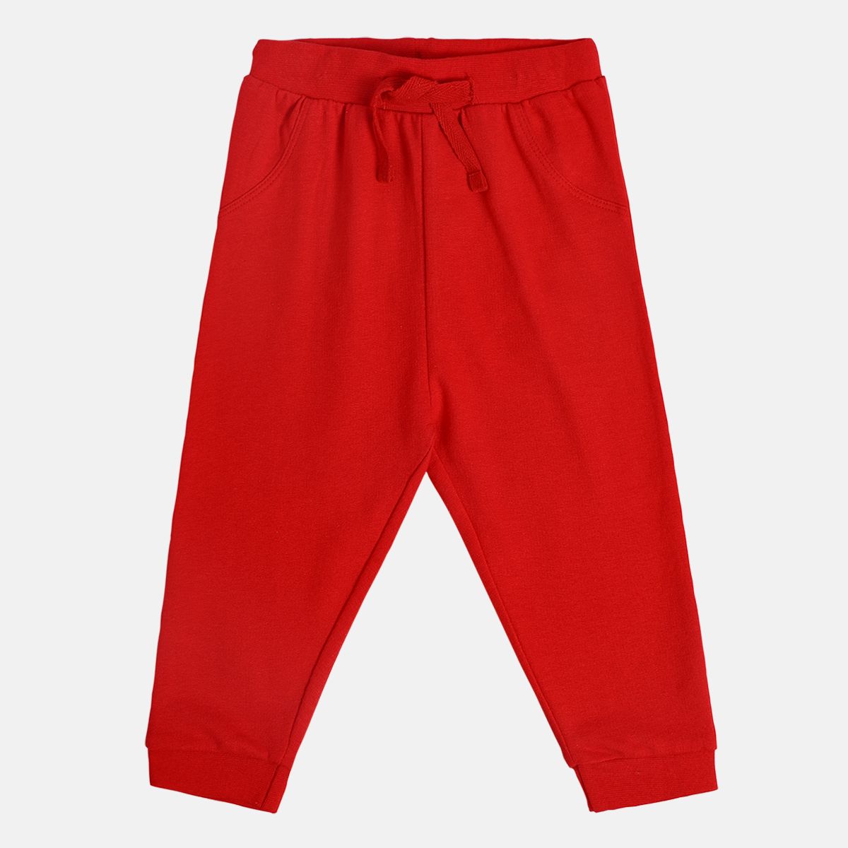Boys Cotton Solid Joggers - Red
