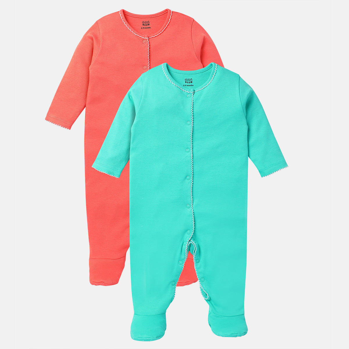 Girls Multicolor Pack Of 2 Sleep Suit