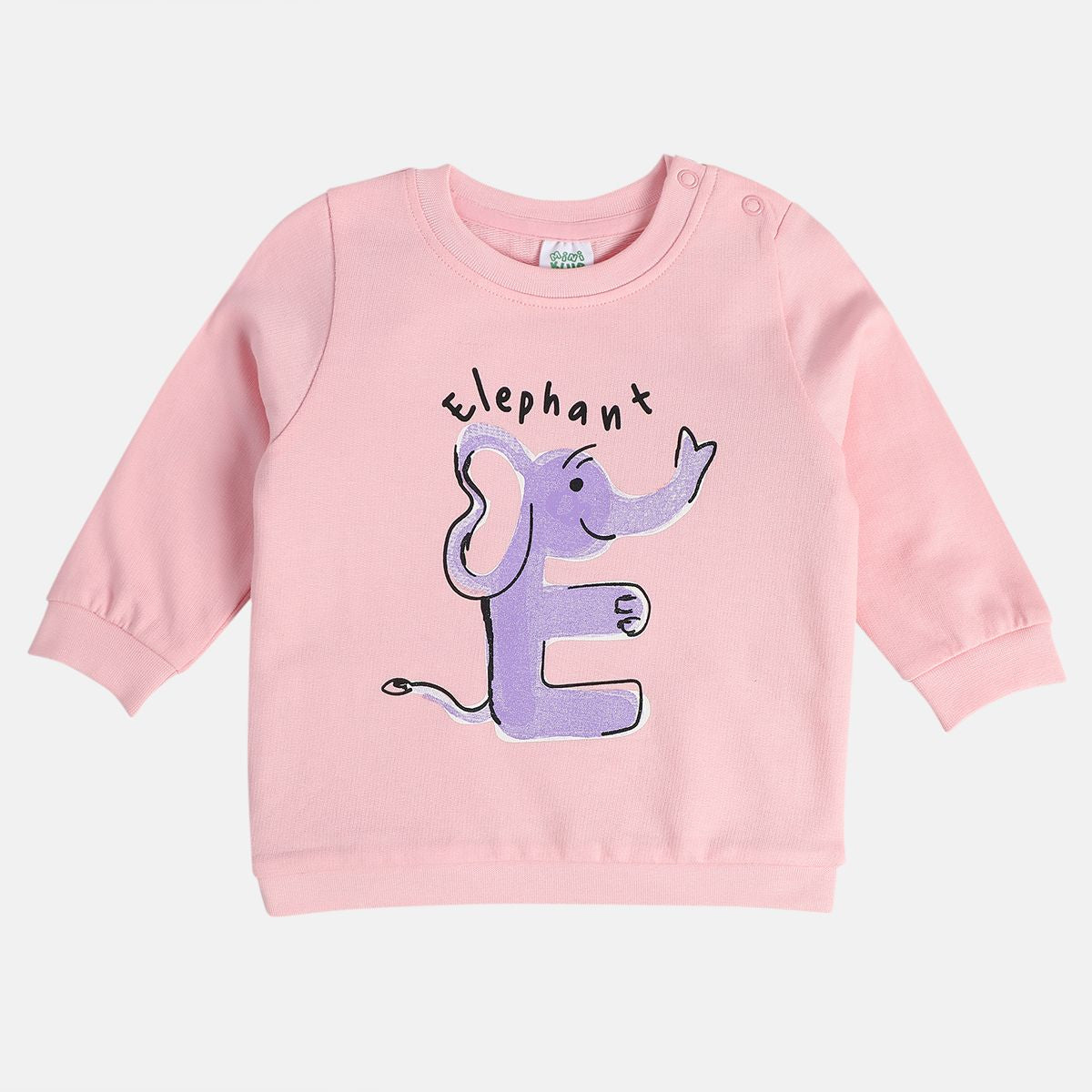 Girls Cotton Full sleeves Animal Printed Sweatshirt - Pink