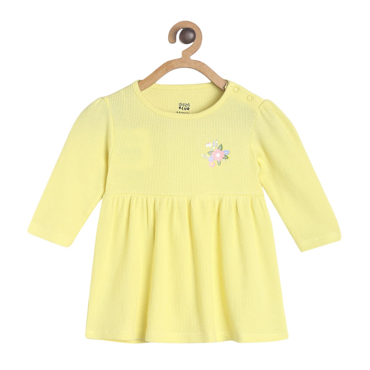 Pack of 1 knit dress - yellow for 0-3 Months