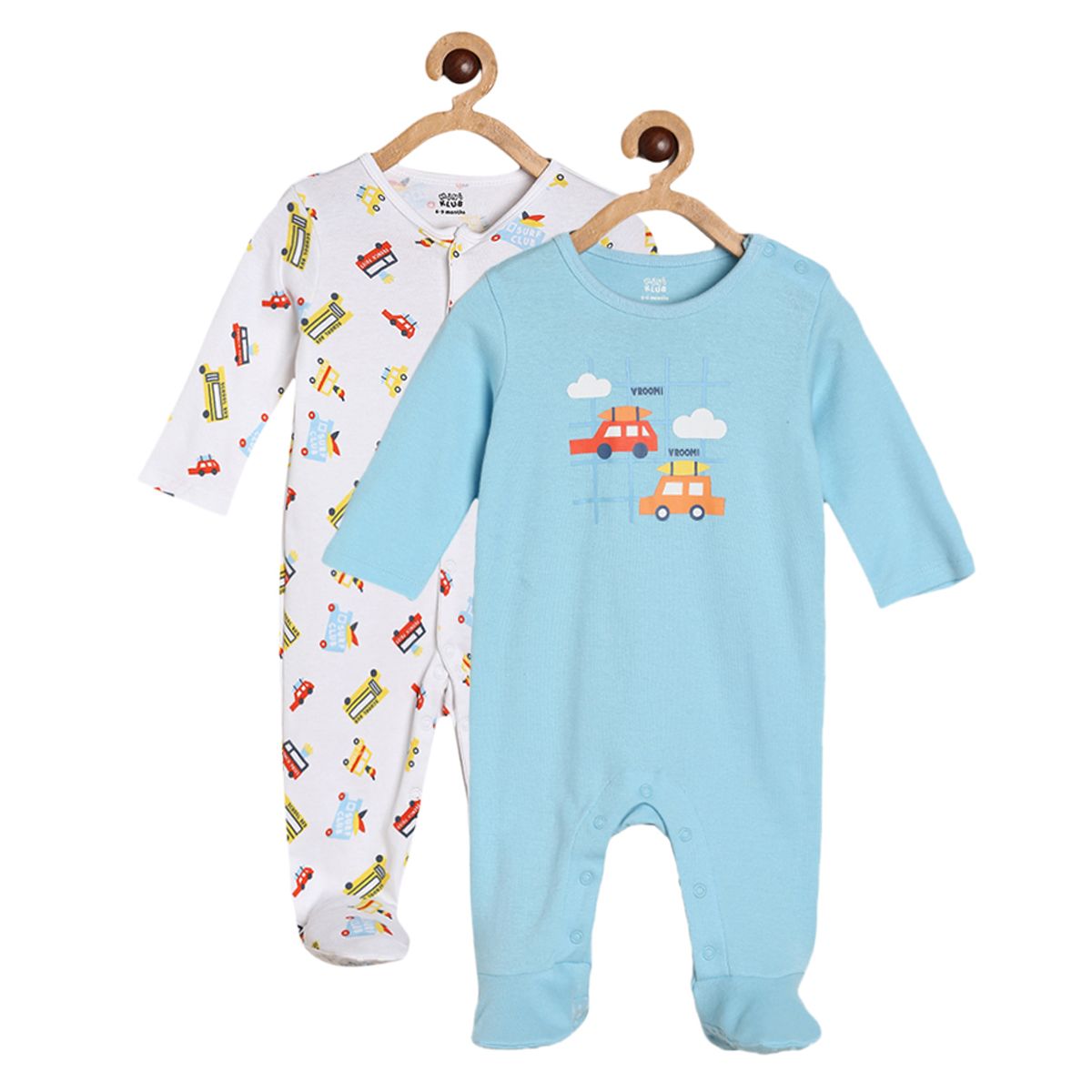 Boys Multicolor Pack Of 2 Sleep Suit