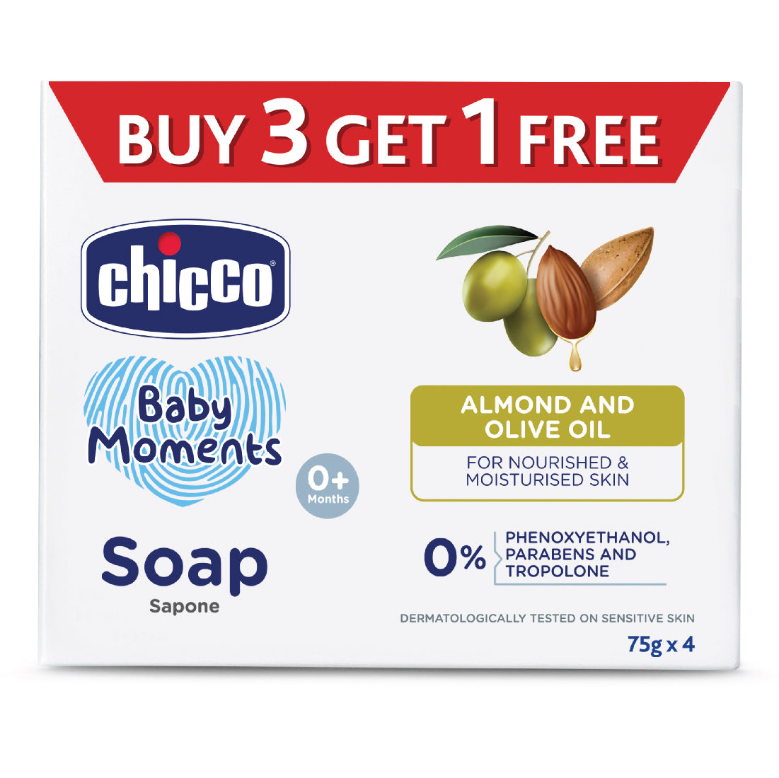 Chicco Bm Soap 75G (Buy3 Get1 Free)