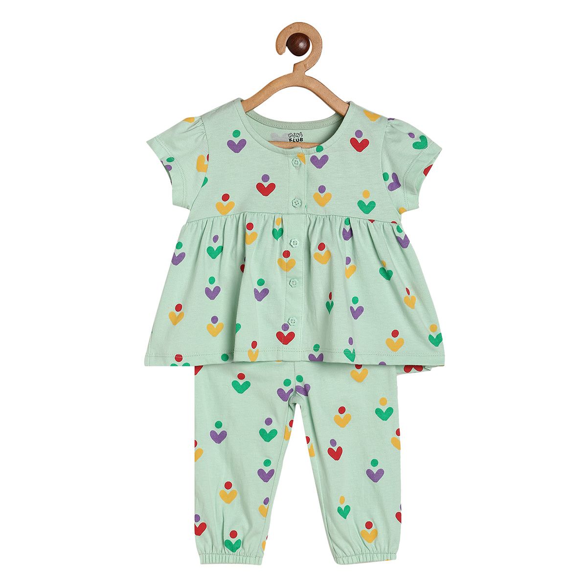 Girls Green Pack Of 2 Top And Bottom
