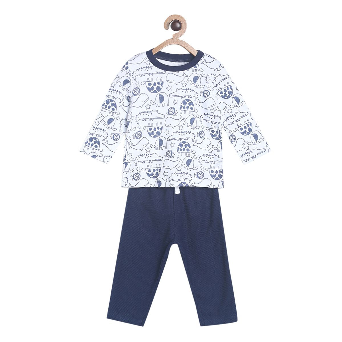 Pack of 2 t-shirt and bottom set - navy for 0-3 Months