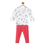 Pack of 2 top and legging set - white for 0-3 Months