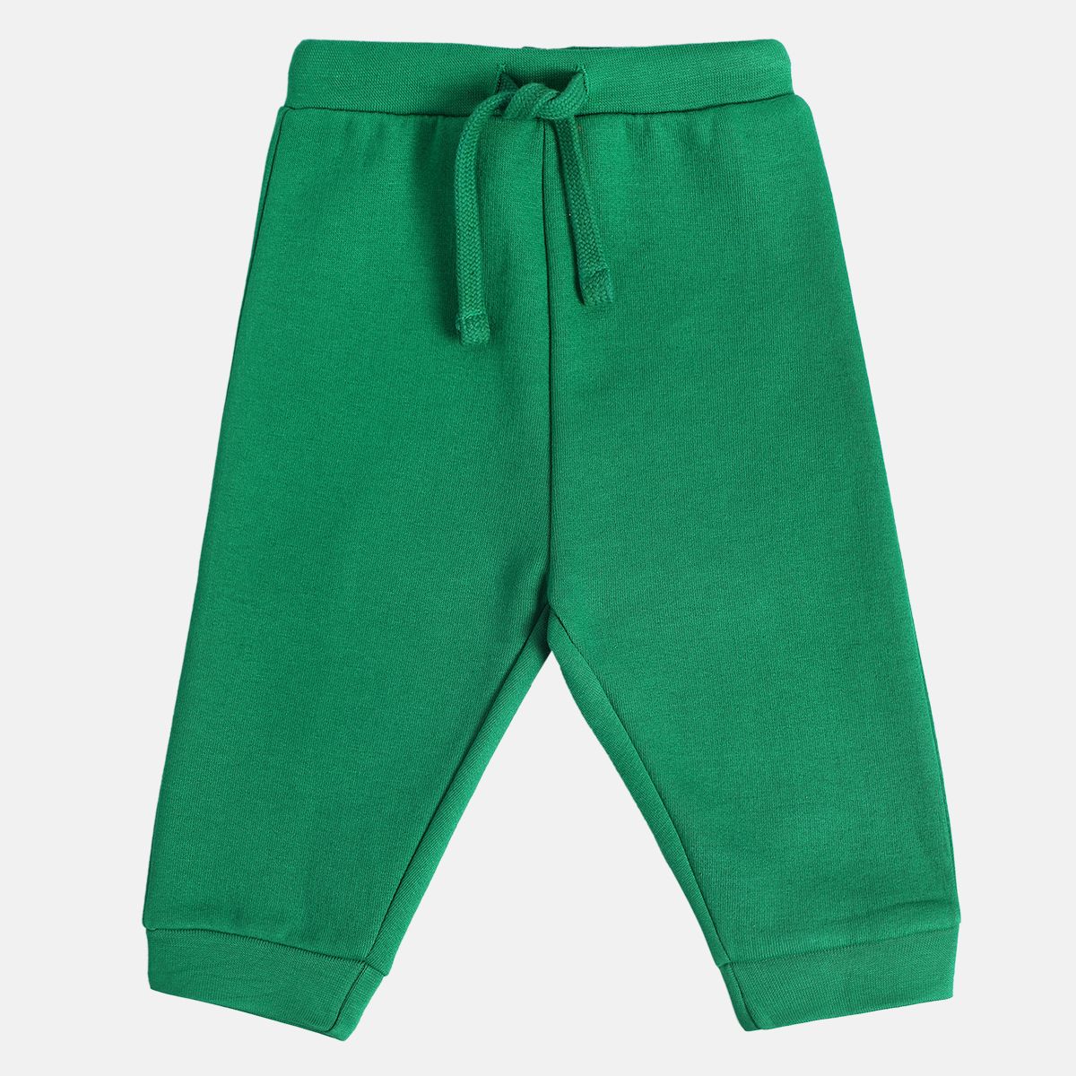 Girls Cotton Solid Joggers - Green