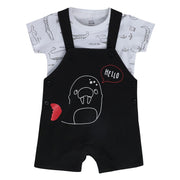 Boys Black Pack Of 2 Dungaree Set