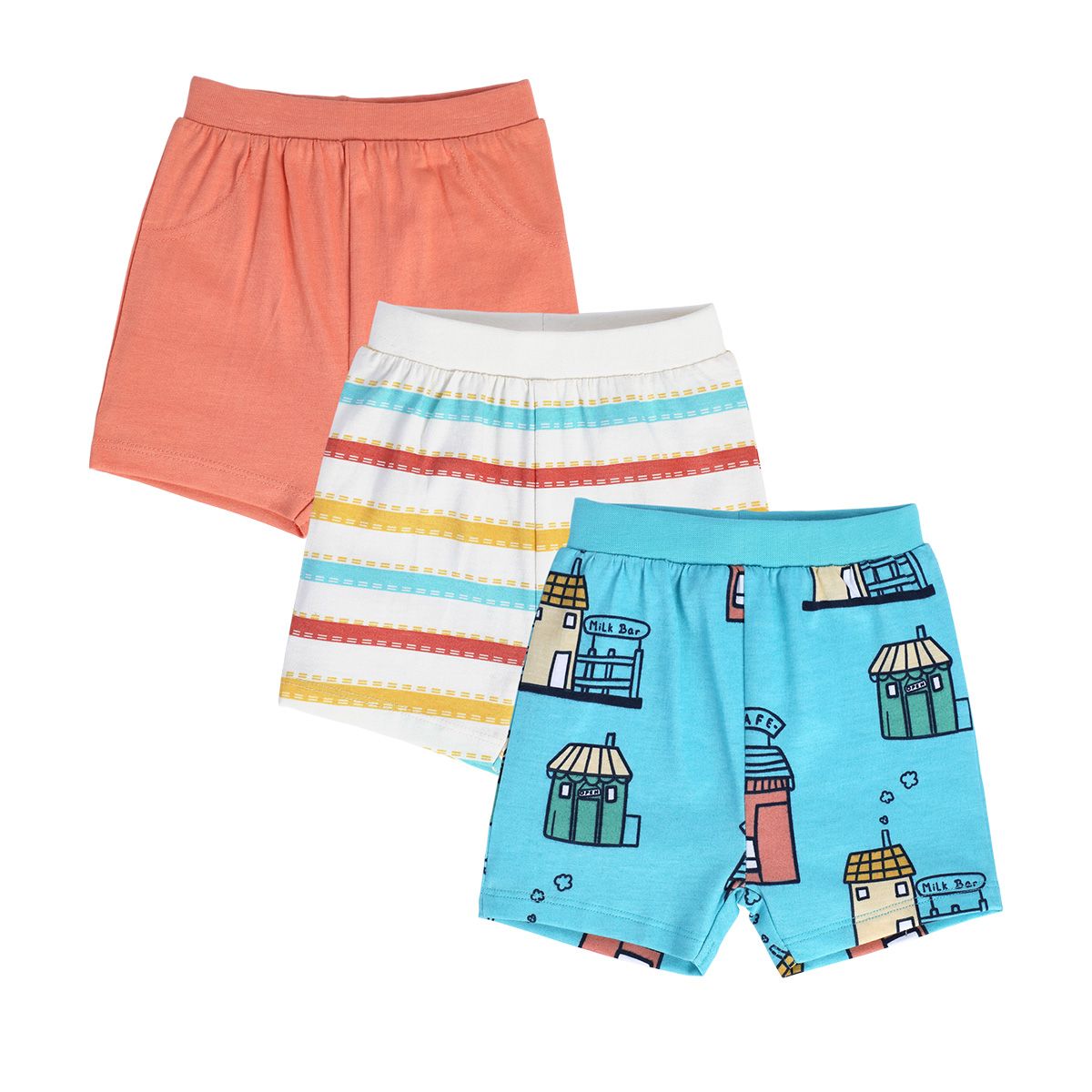 Boys Multicolor Pack Of 3 Shorts
