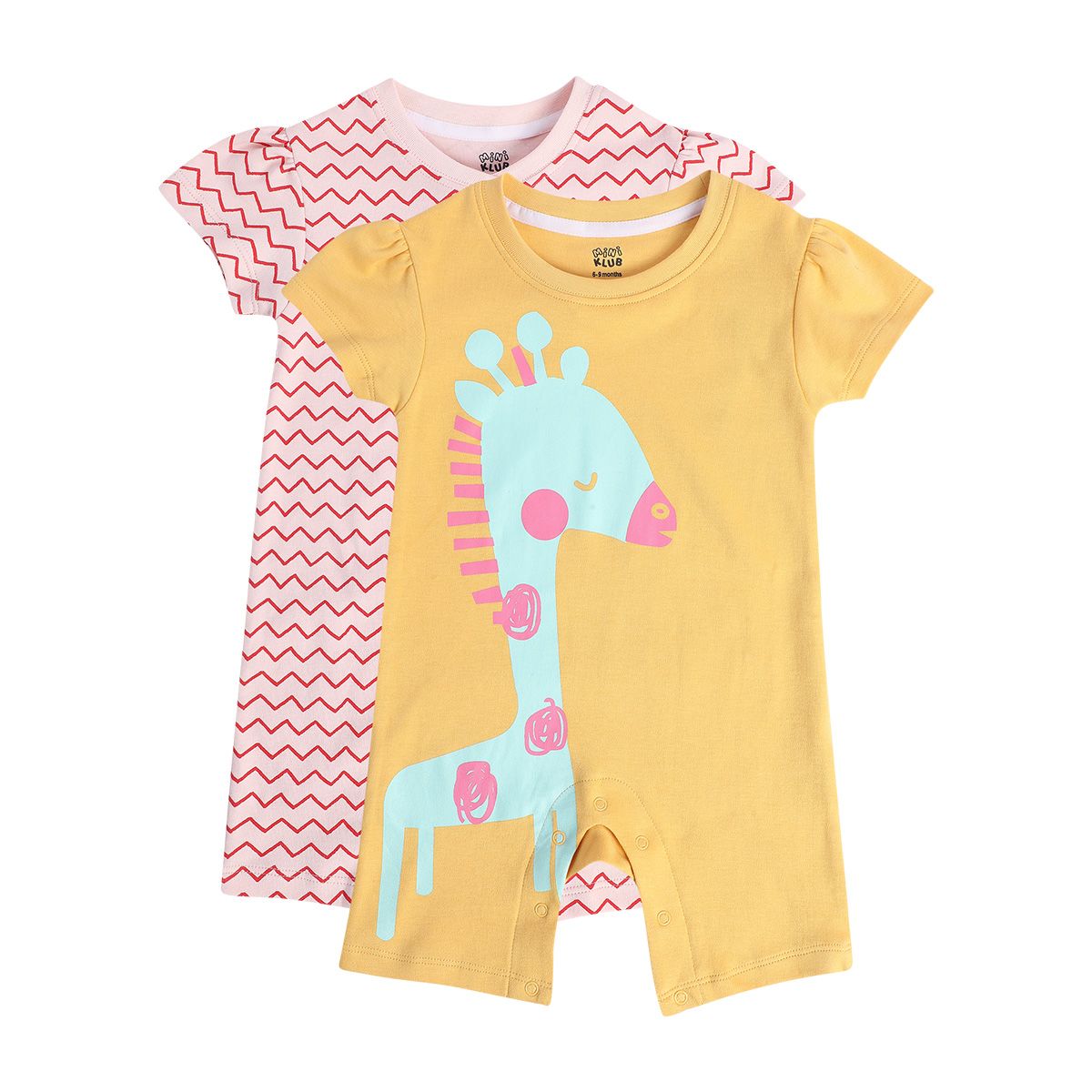 Girls Multicolor Pack Of 2 Romper