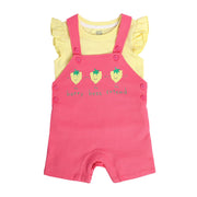 Girls Multicolor Pack Of 2 Dungaree Set