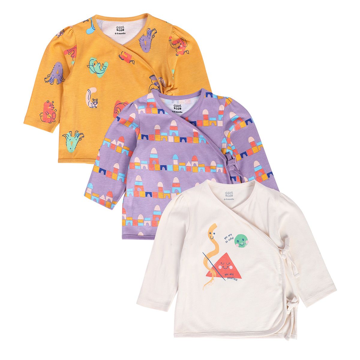 Girls Multicolor Pack Of 3 Front Open Vest