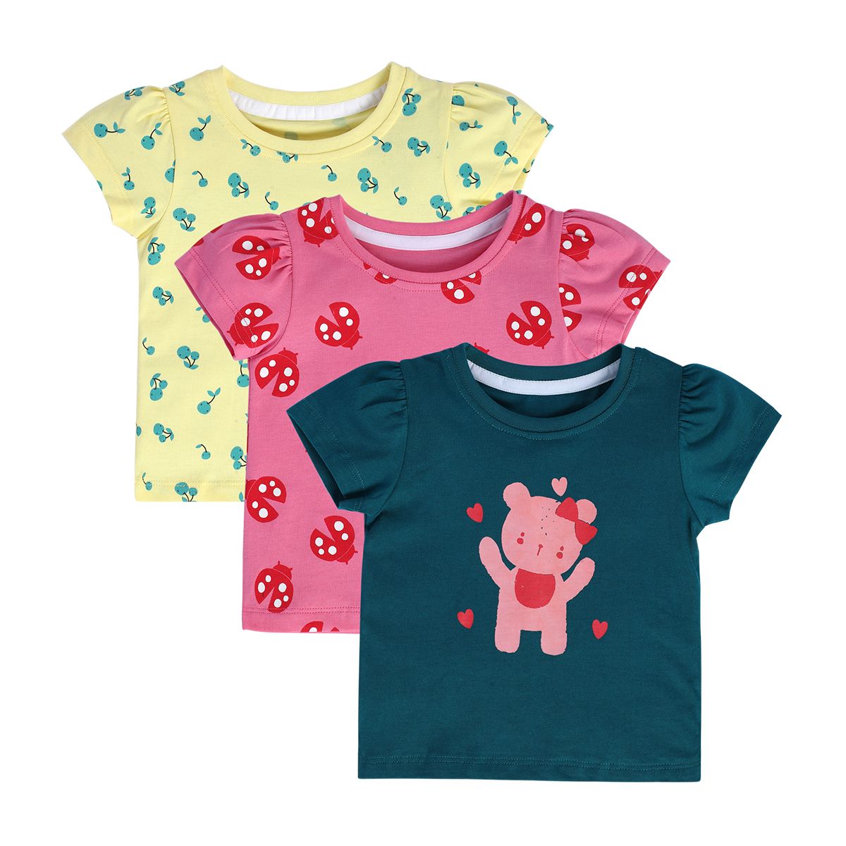 Girls Multicolor Pack Of 3 Knit Top