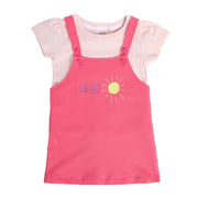 Girls Pink Pack Of 2 Pinny Set
