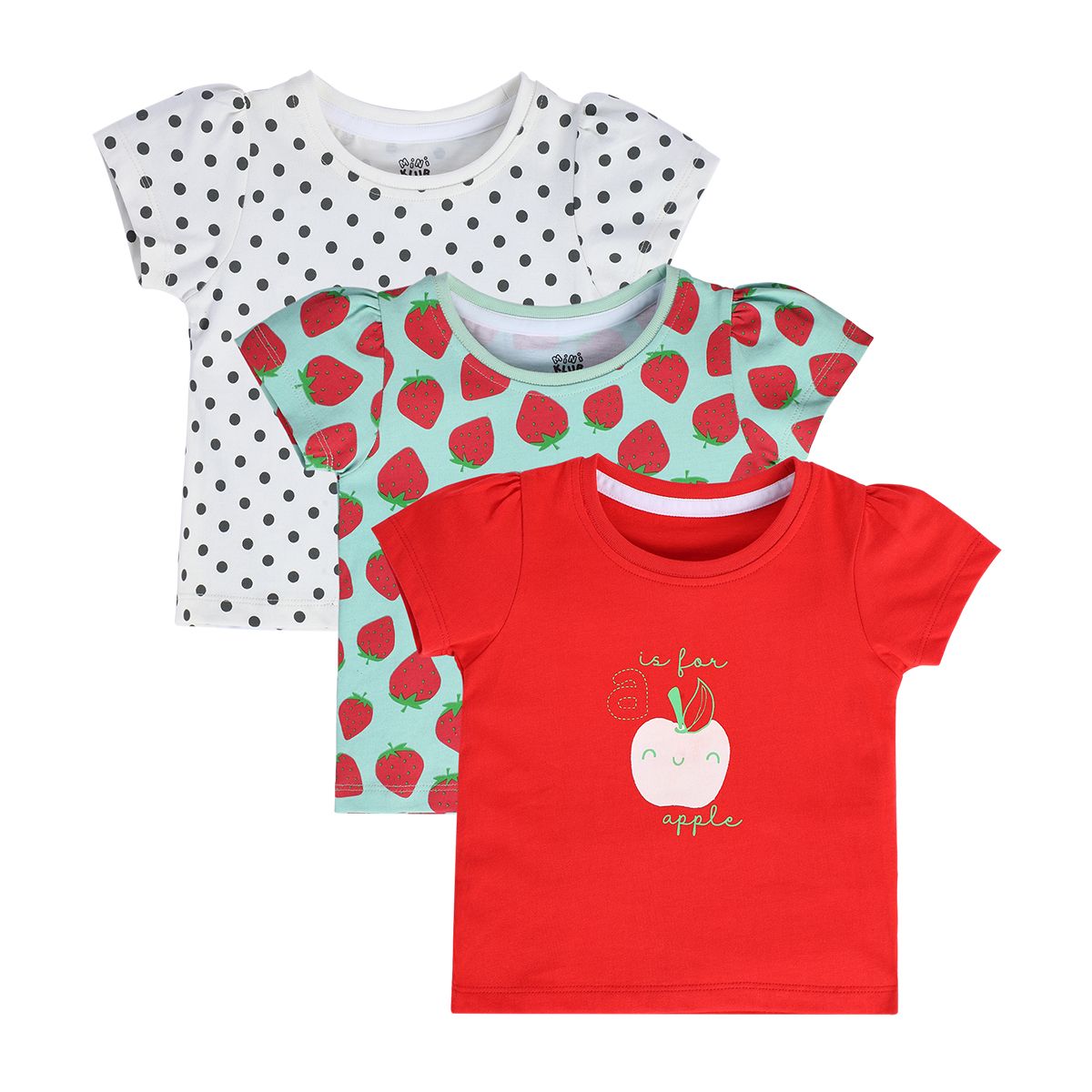 Girls Multicolor Pack Of 3 Knit Top