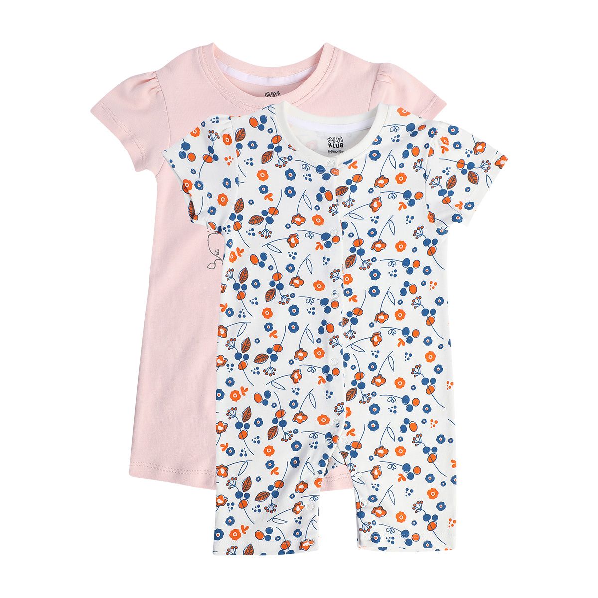 Girls Multicolor Pack Of 2 Romper