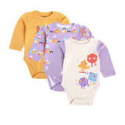 Girls Multicolor Pack Of 3 Body Suit