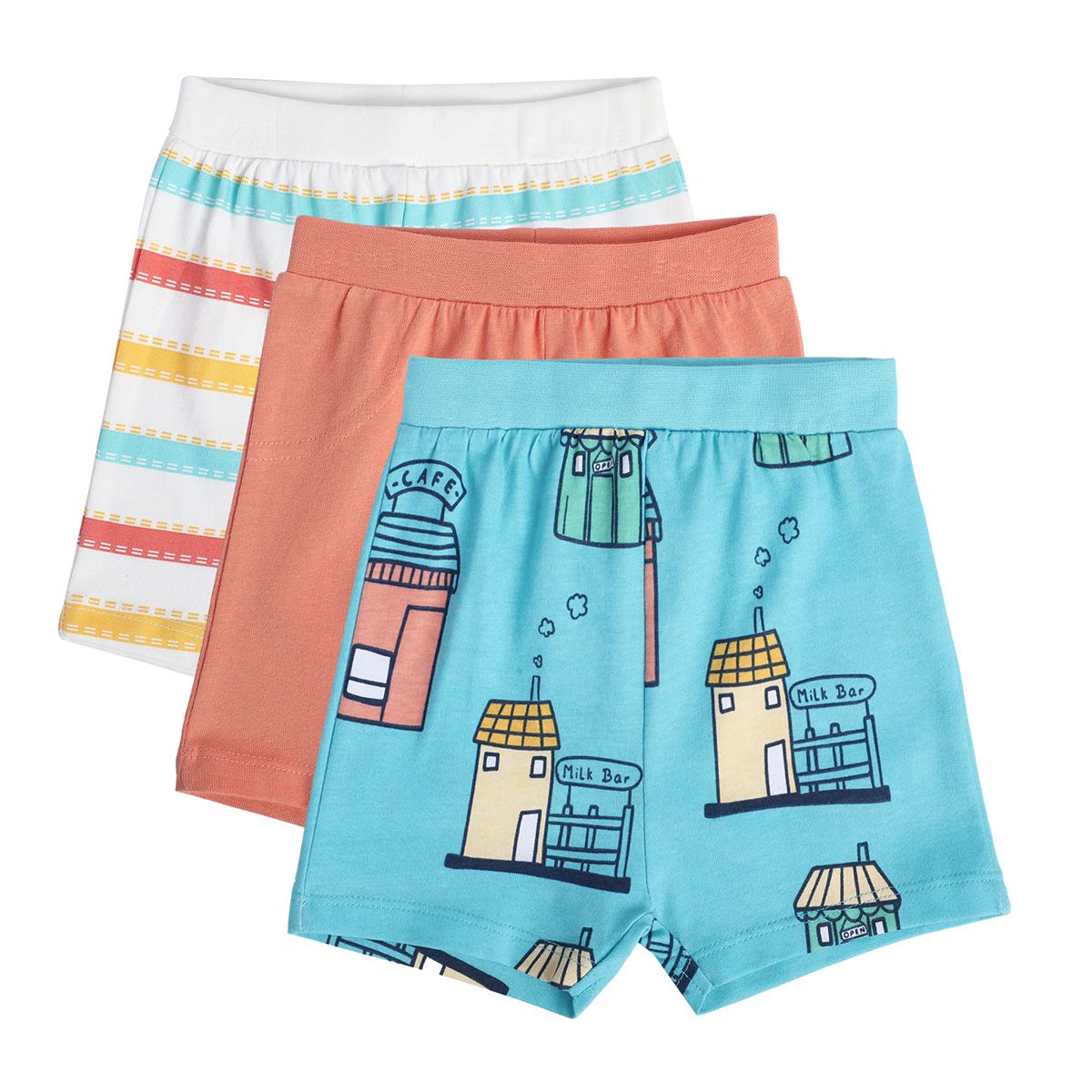 Boys Multicolor Pack Of 3 Shorts