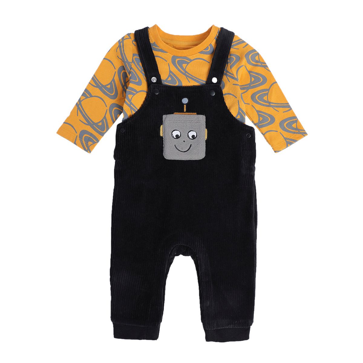 Boys Multicolor Pack Of 2 Dungaree Set