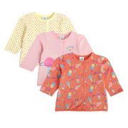 Girls Multicolor Pack Of 3 Front Open Vest