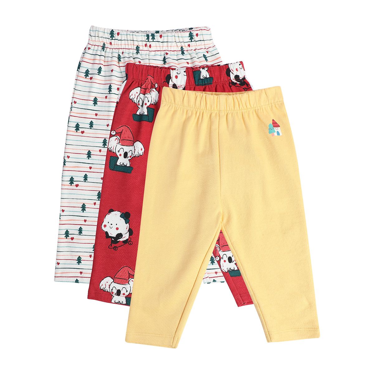 Girls Multicolor Pack Of 3 Knit Bottom