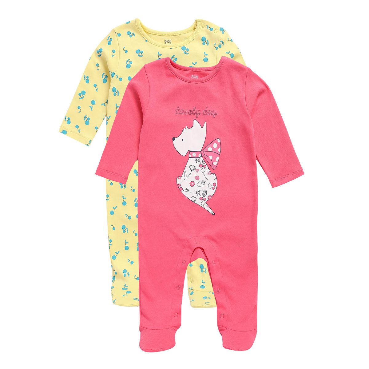 Girls Multicolor Pack Of 2 Sleep Suit