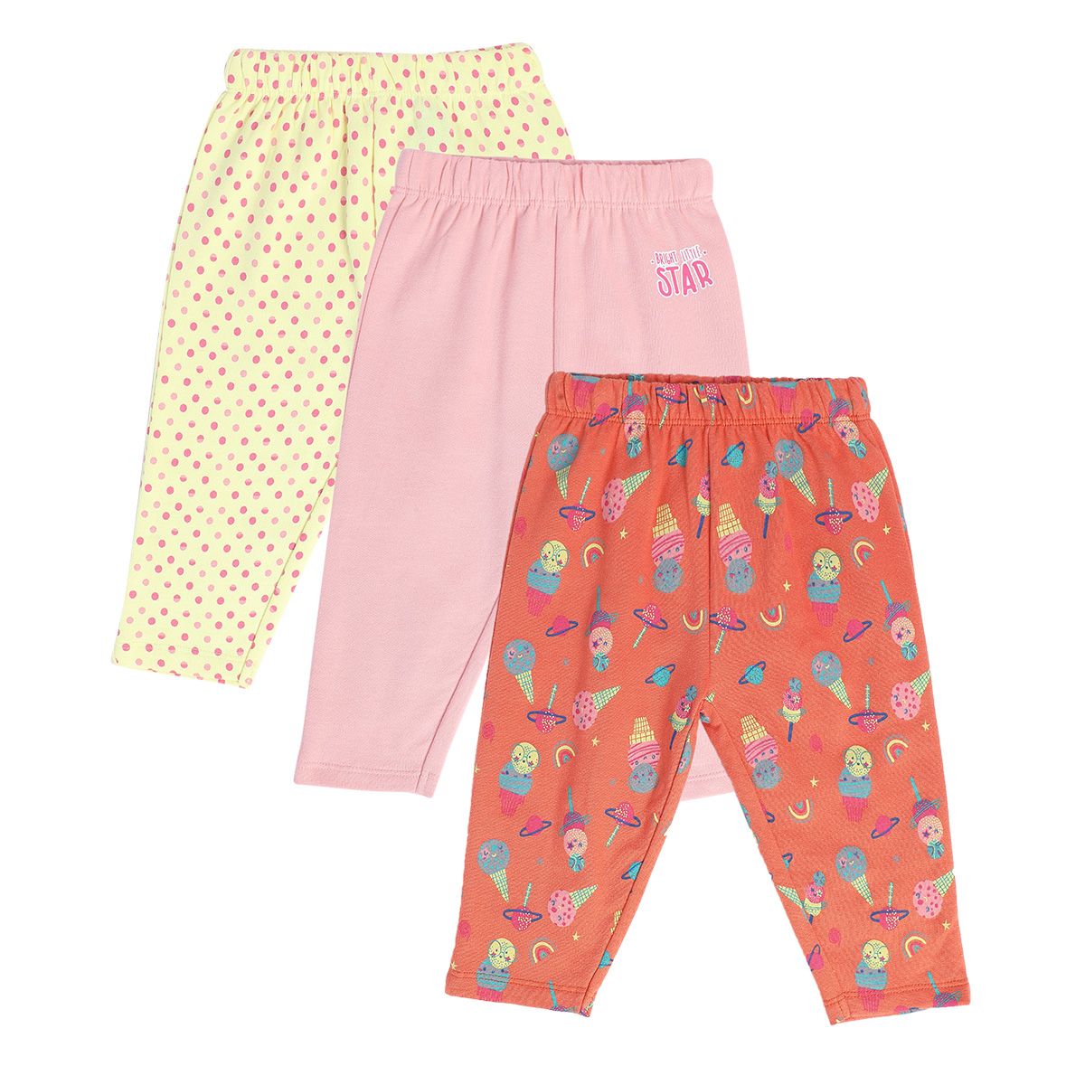 Girls Multicolor Pack Of 3 Legging