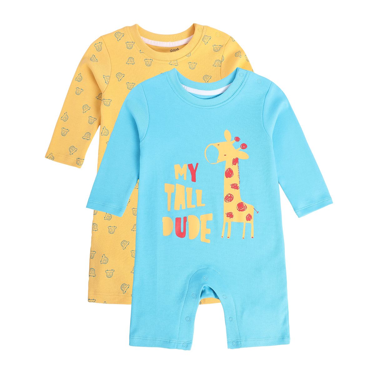 Boys Multicolor Pack Of 2 Romper