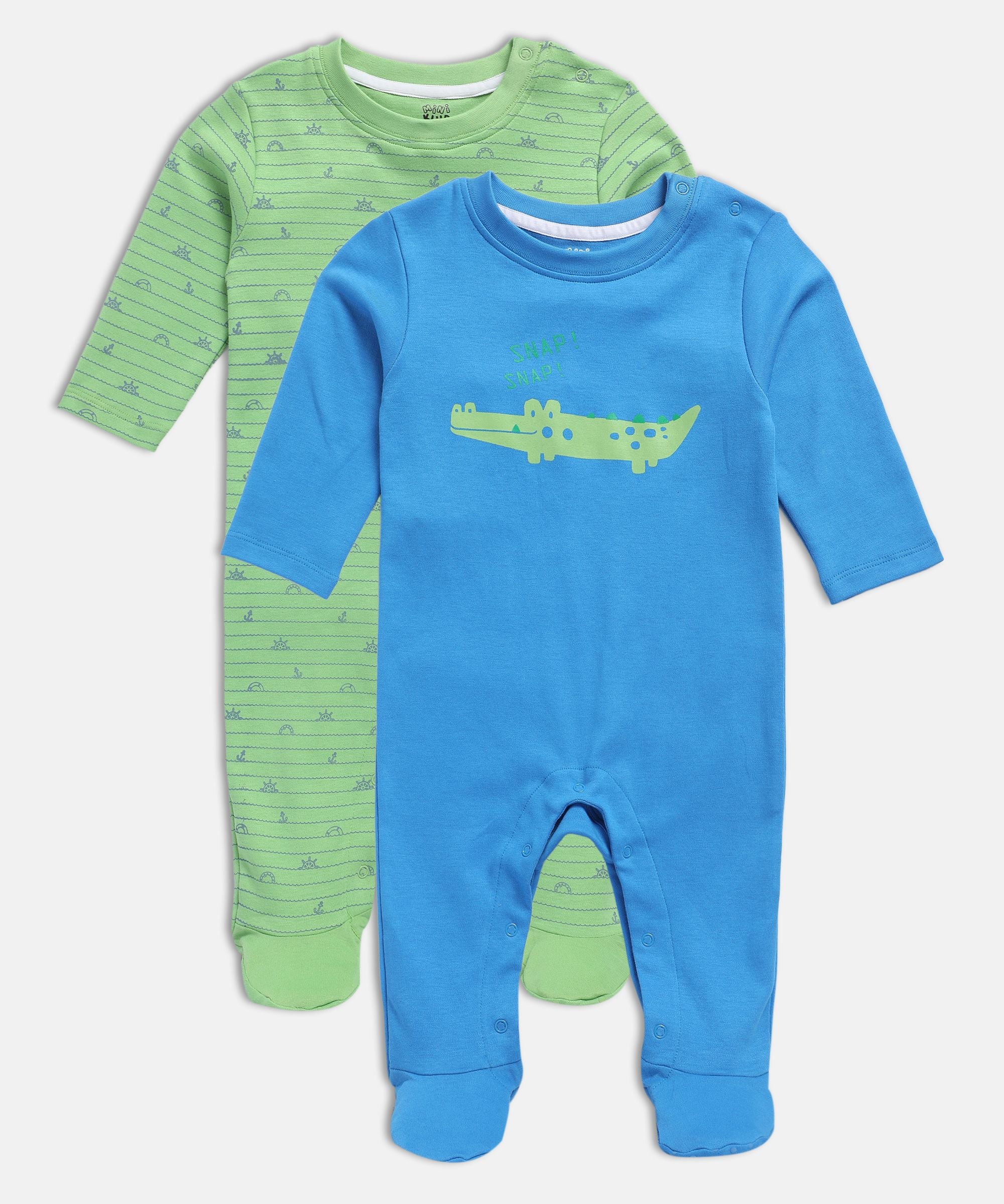 Boys Multicolor Pack Of 2 Sleep Suit