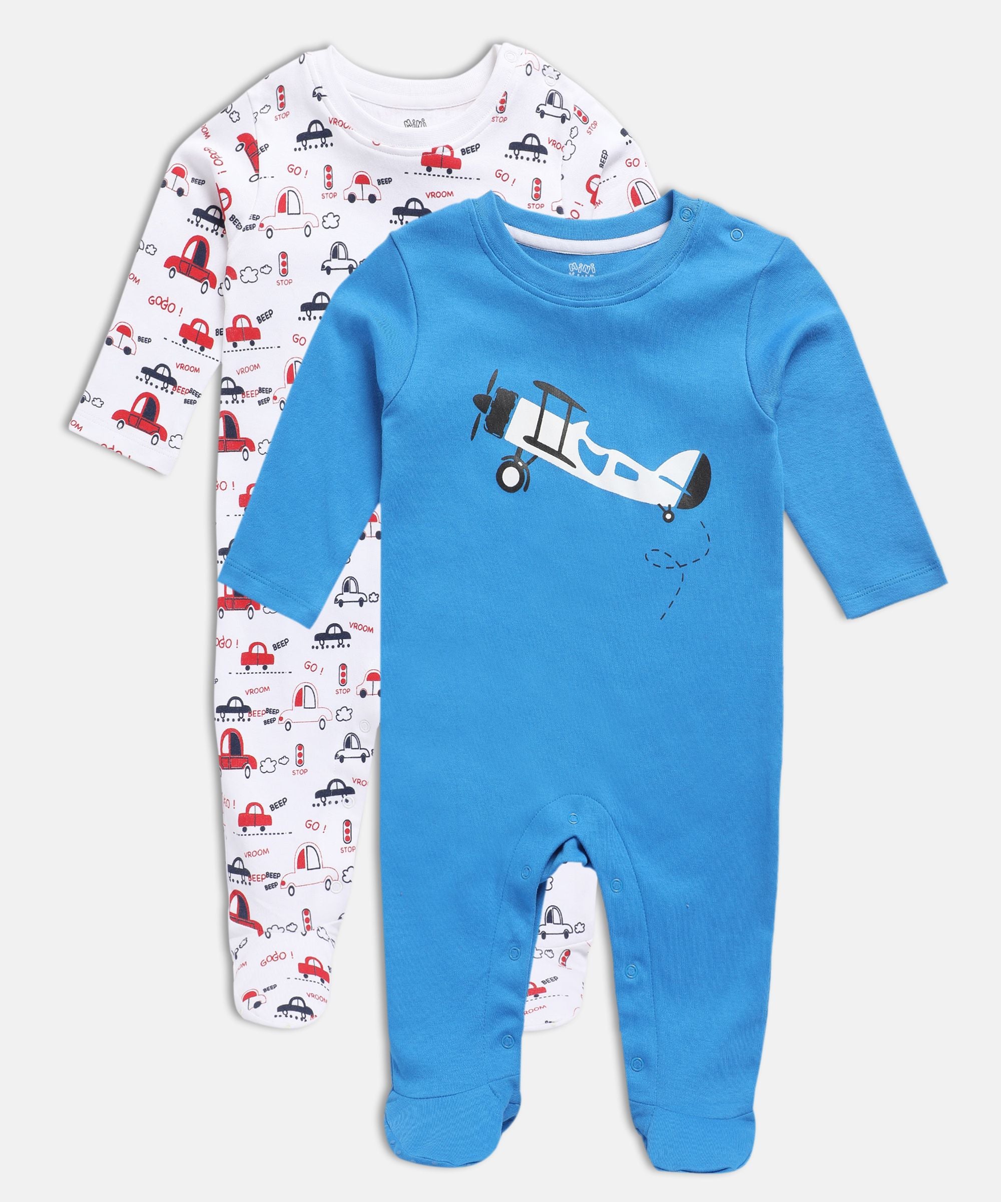 Boys Multicolor Pack Of 2 Sleep Suit
