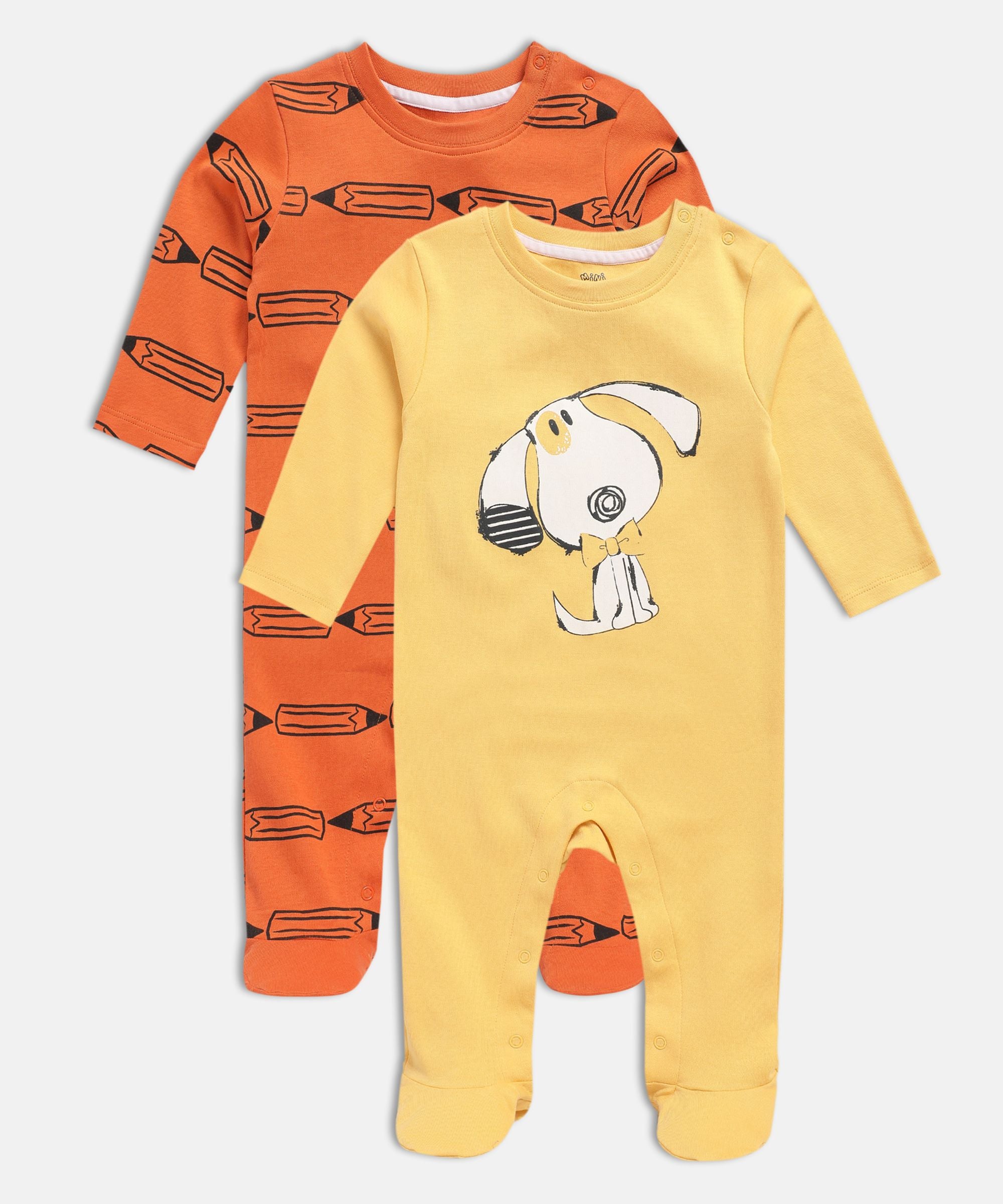 Boys Multicolor Pack Of 2 Sleep Suit