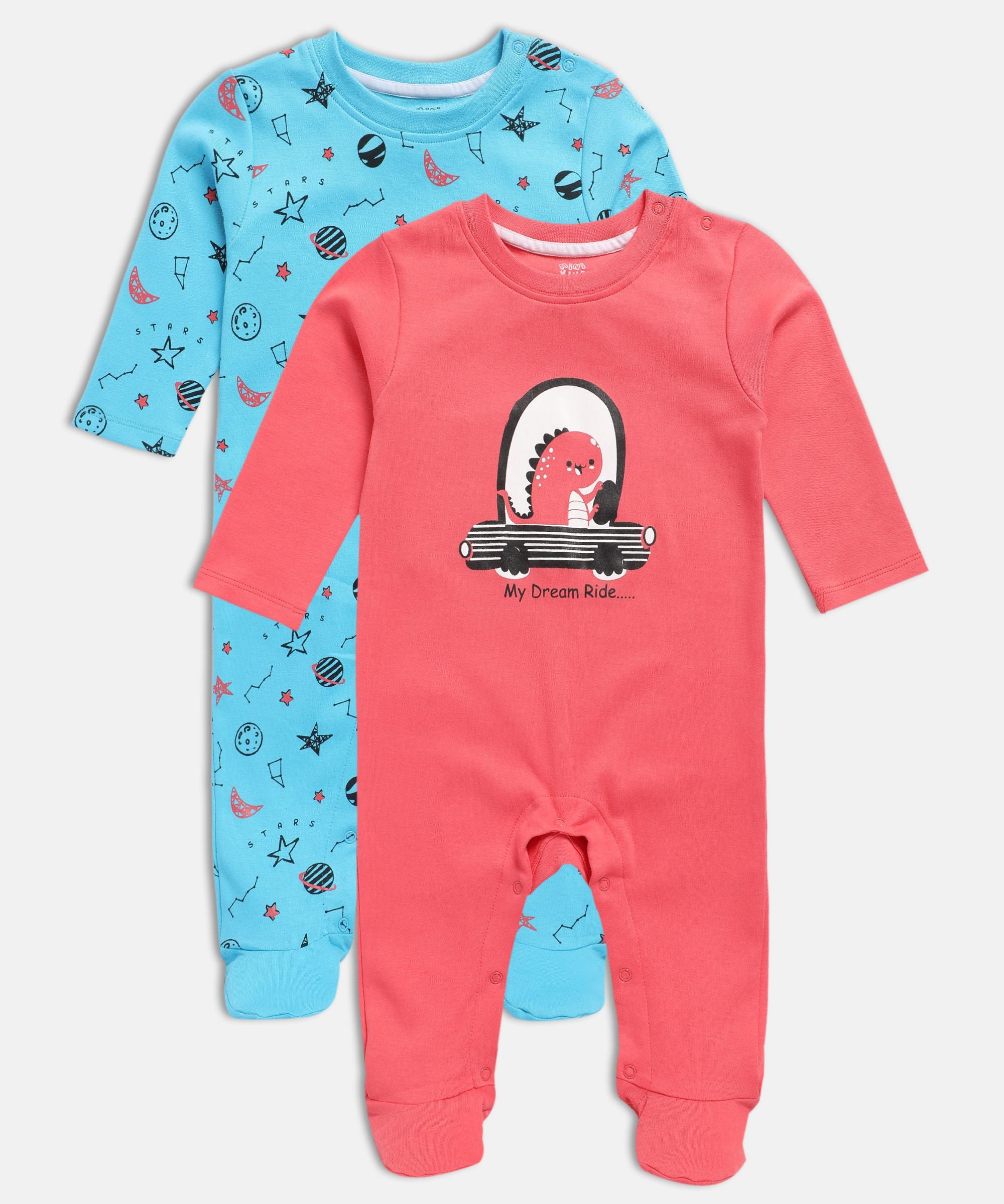 Boys Multicolor Pack Of 2 Sleep Suit