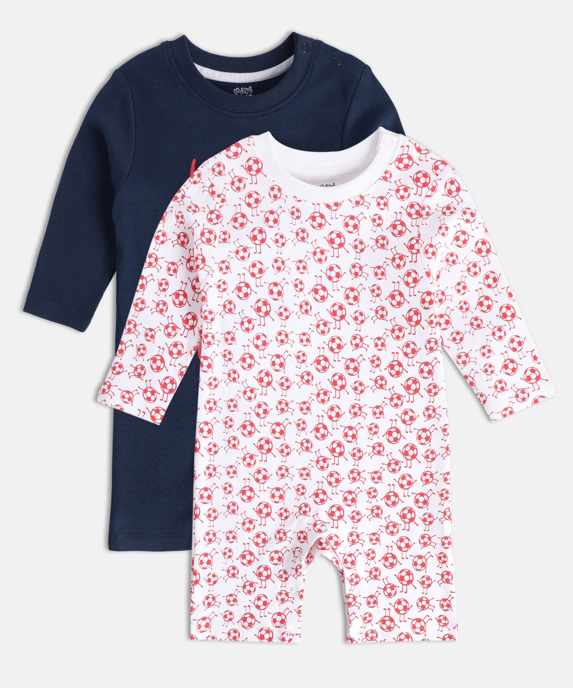 Boys Multicolor Pack Of 2 Romper