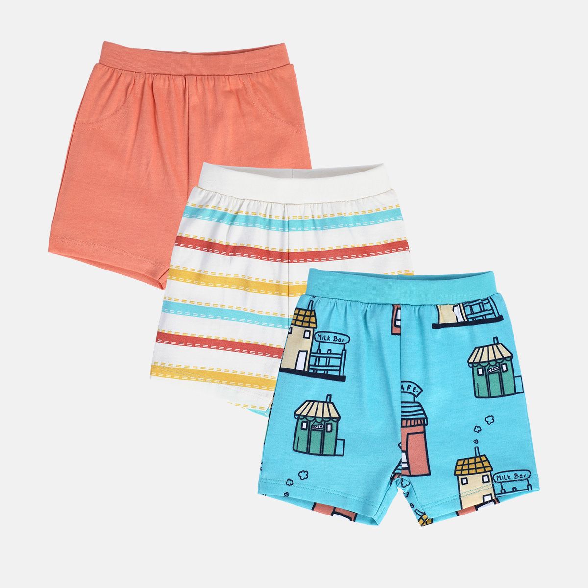 Boys Multicolor Pack Of 3 Shorts