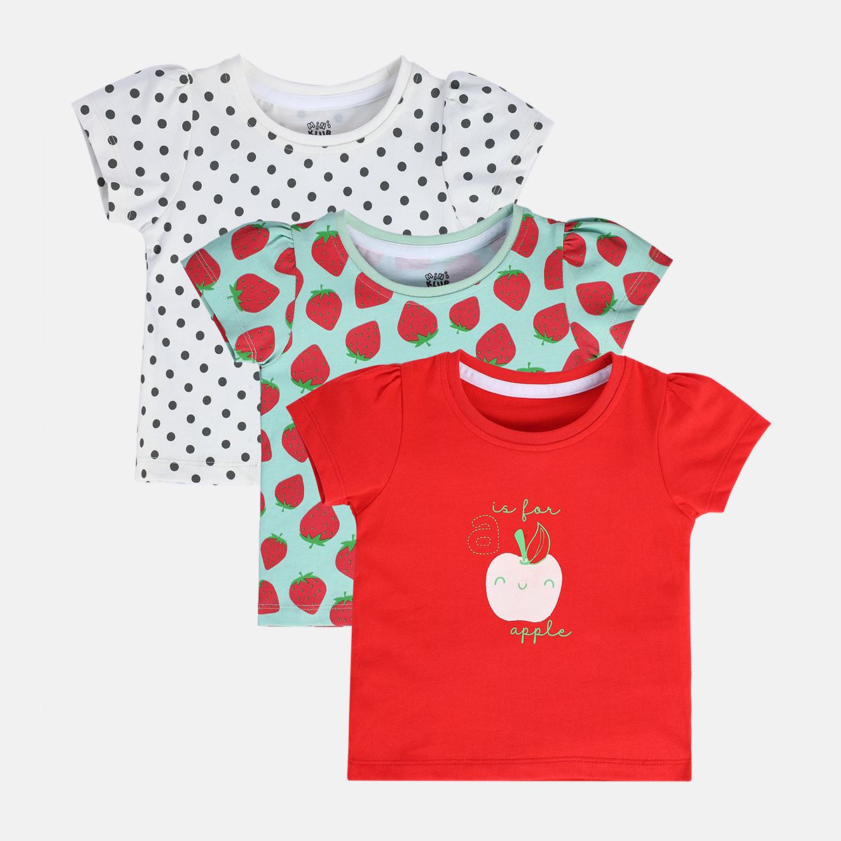 Girls Multicolor Pack Of 3 Knit Top