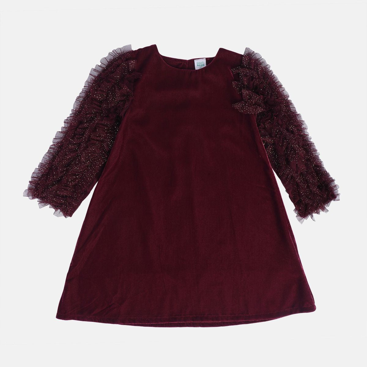 Girls Maroon Pack Of 1 Dress
