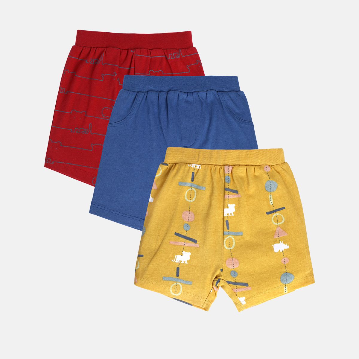 Boys Multicolor Pack Of 3 Shorts