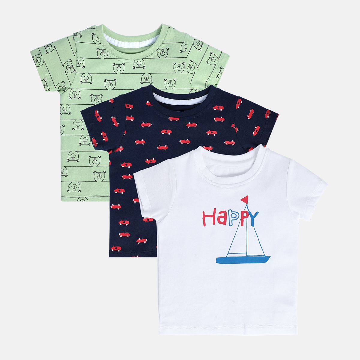 Boys Multicolor Pack Of 3 T-Shirt