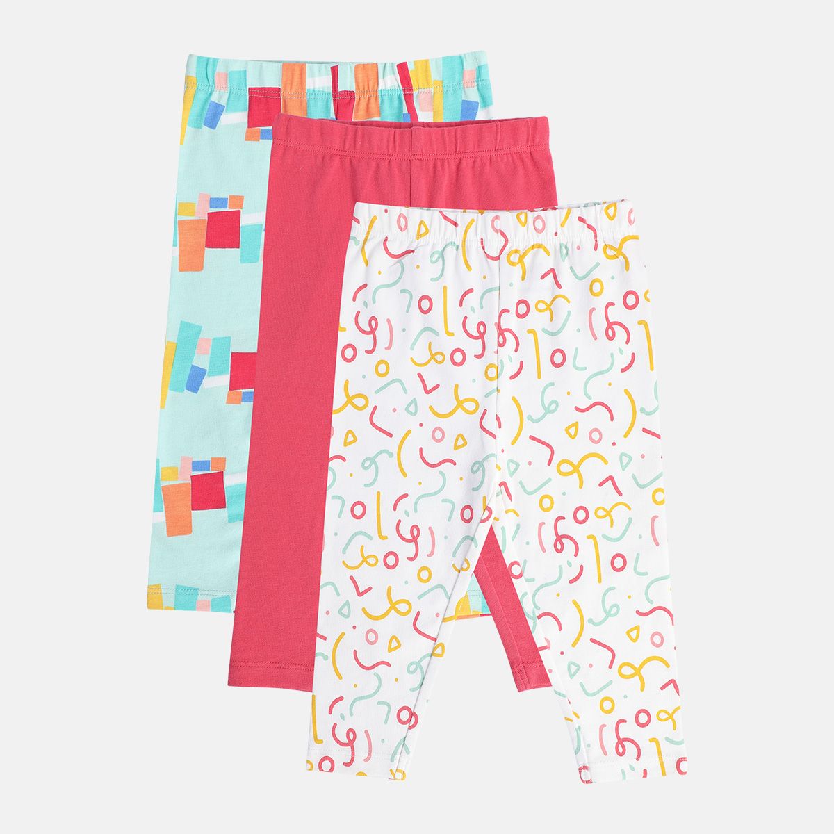 Girls Multicolor Pack Of 3 Legging