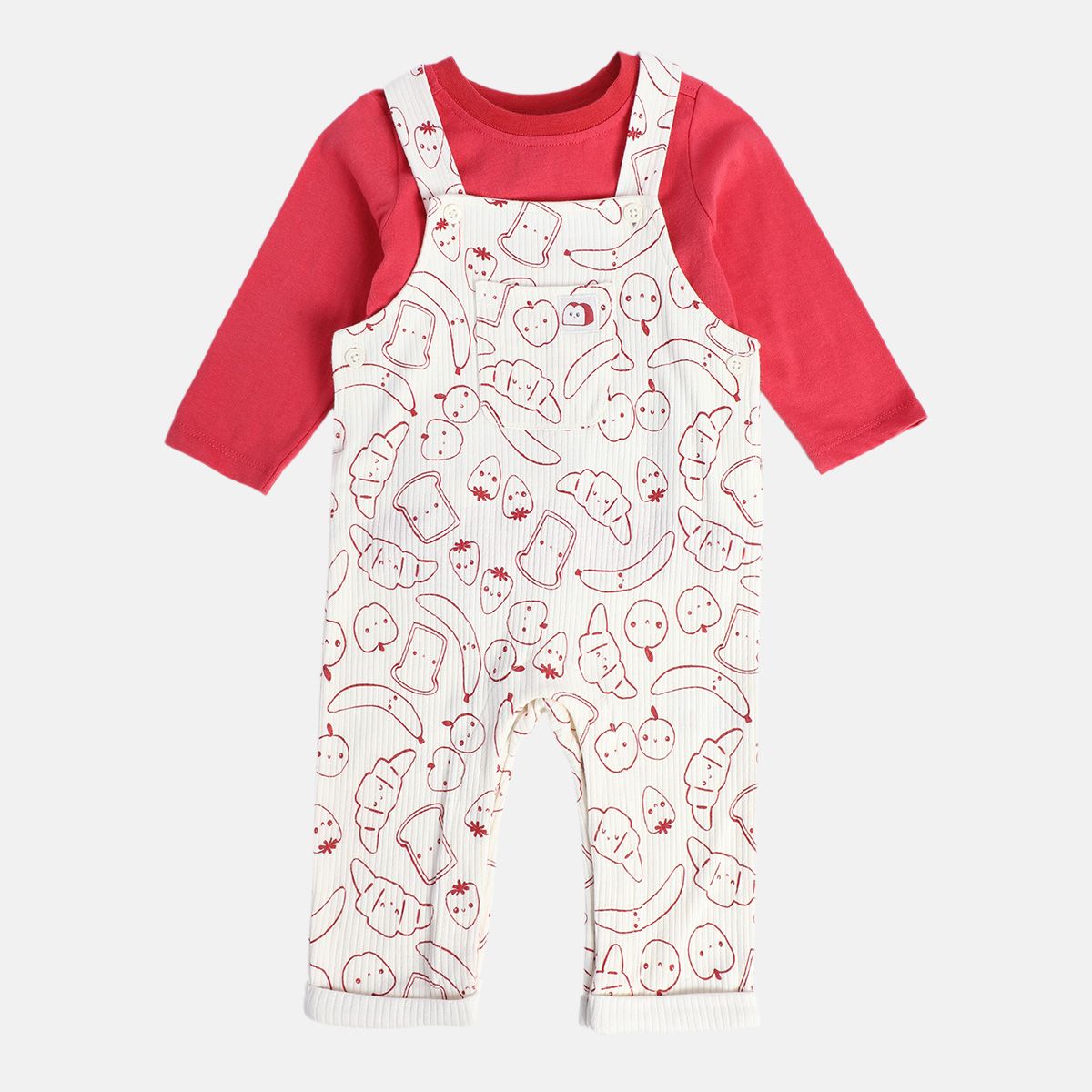 Boys Multicolor Pack Of 2 Dungaree Set