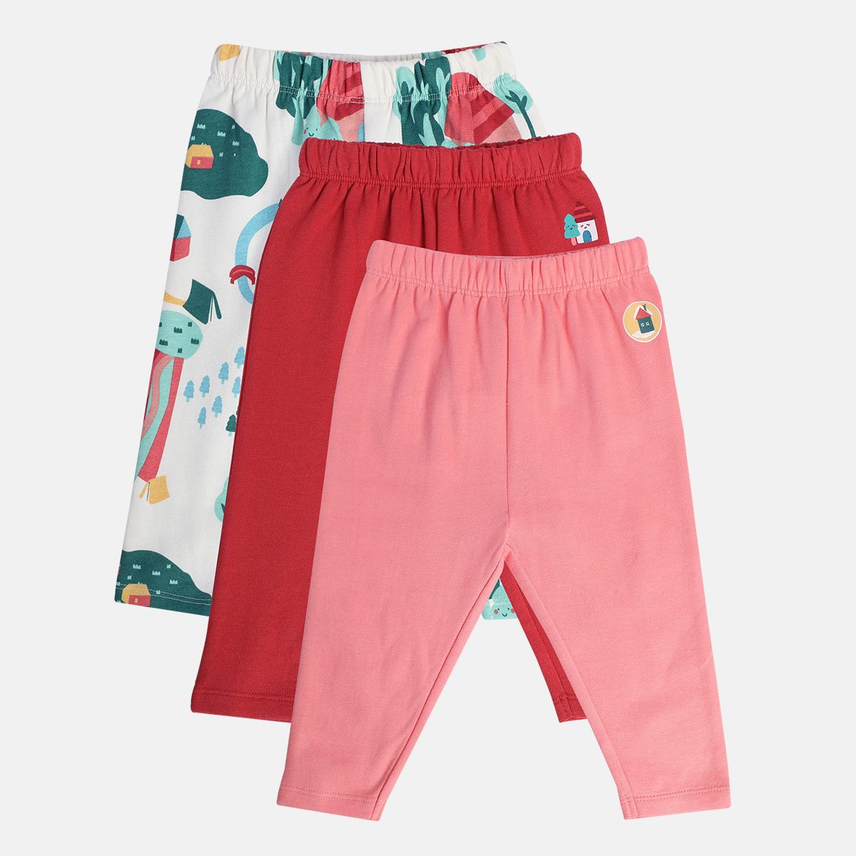 Girls Multicolor Pack Of 3 Legging