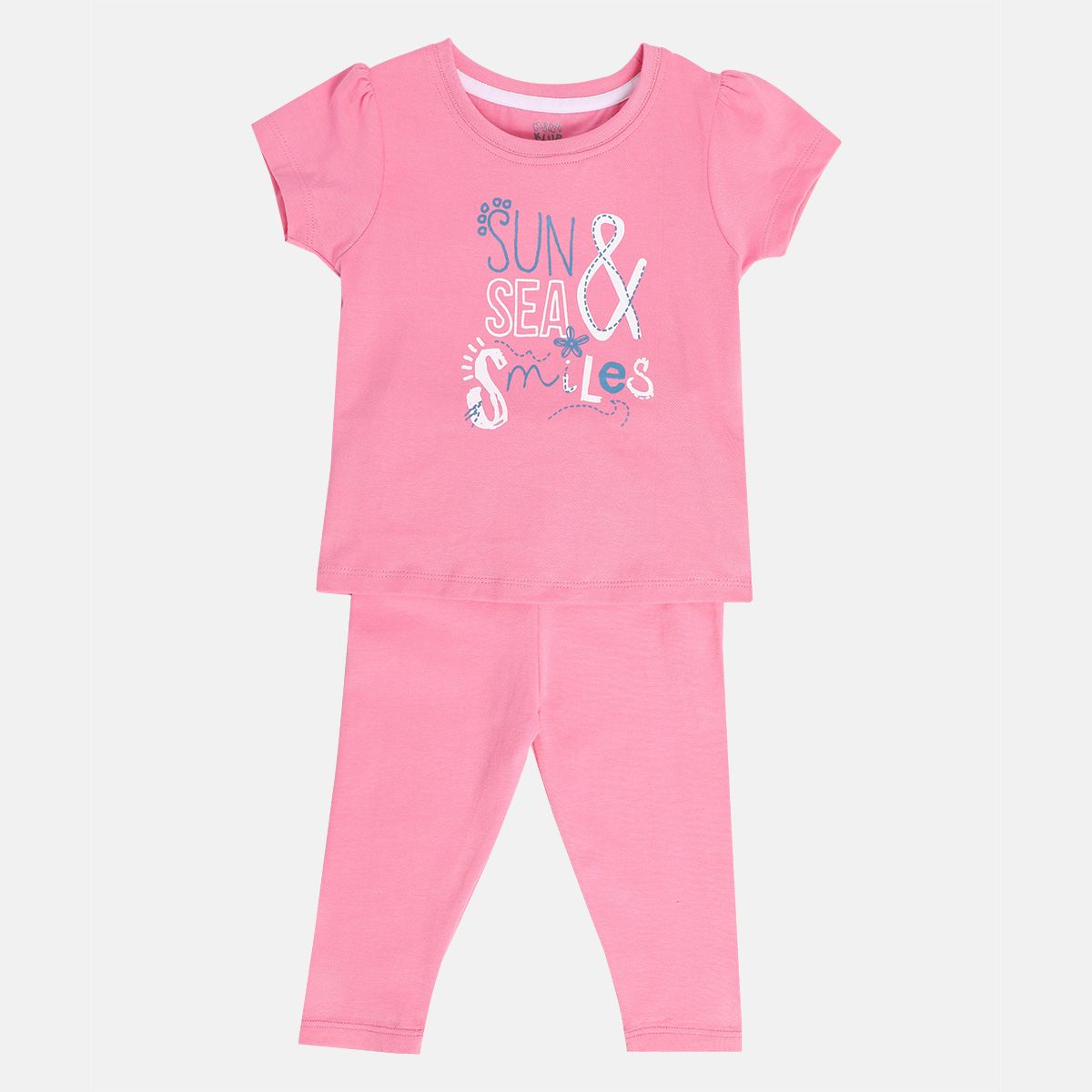 Girls Pink Pack Of 2 Top And Bottom