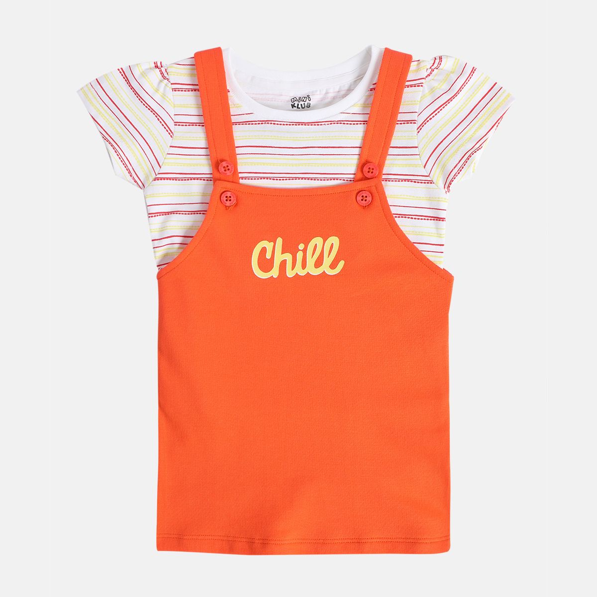 Girls Multicolor Pack Of 2 Pinny Set