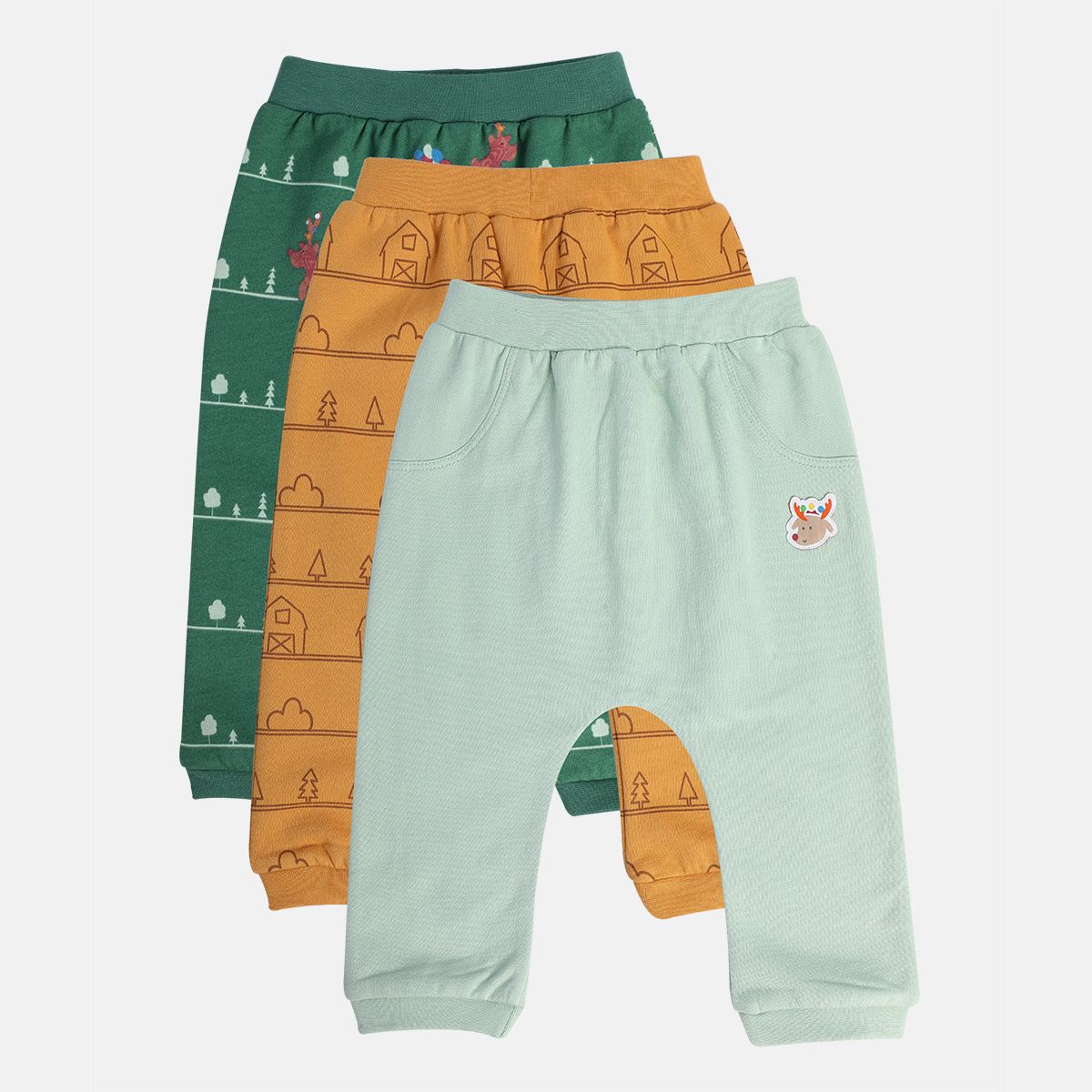 Boys Multicolor Pack Of 3 Knit Bottom