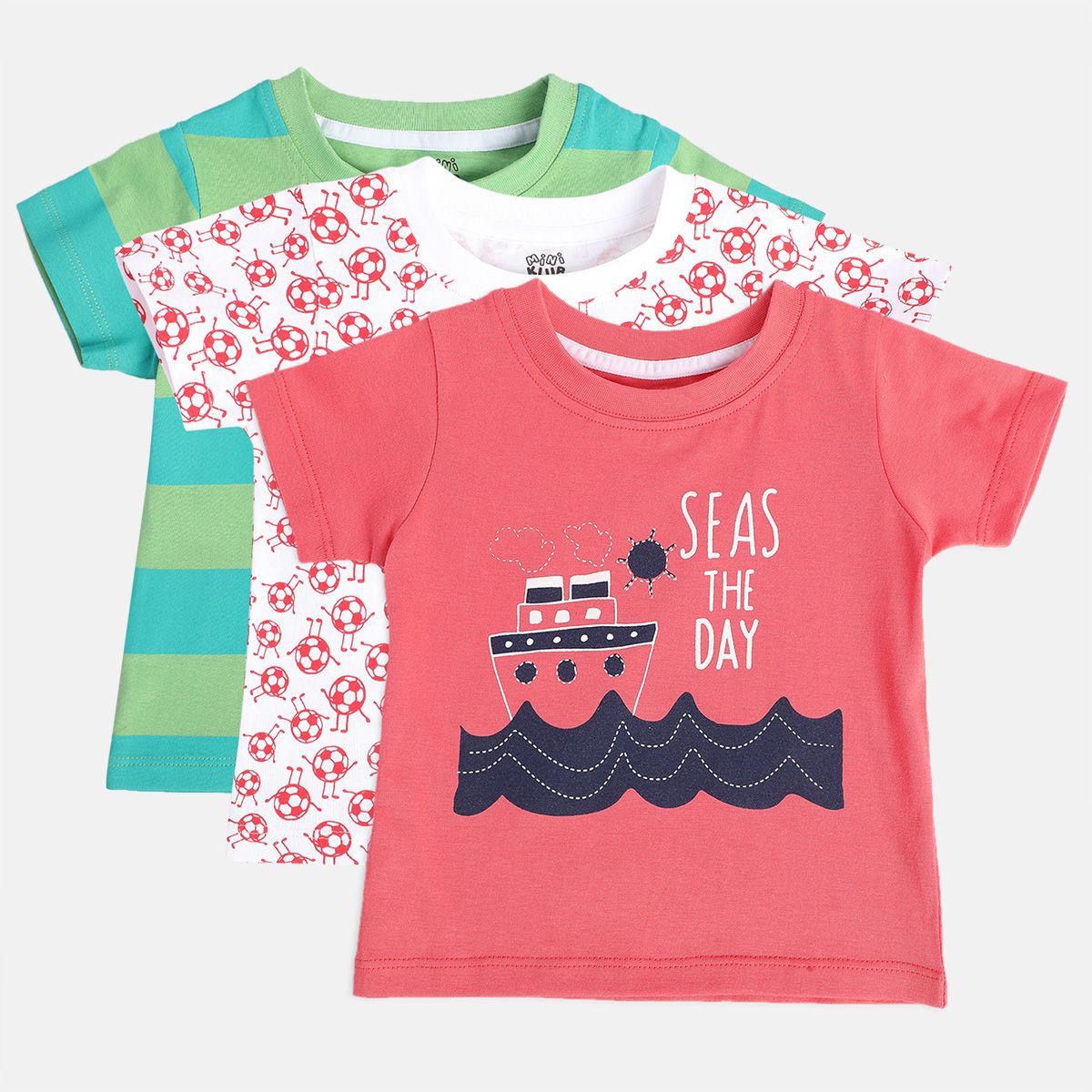 Boys Multicolor Pack Of 3 T-Shirt