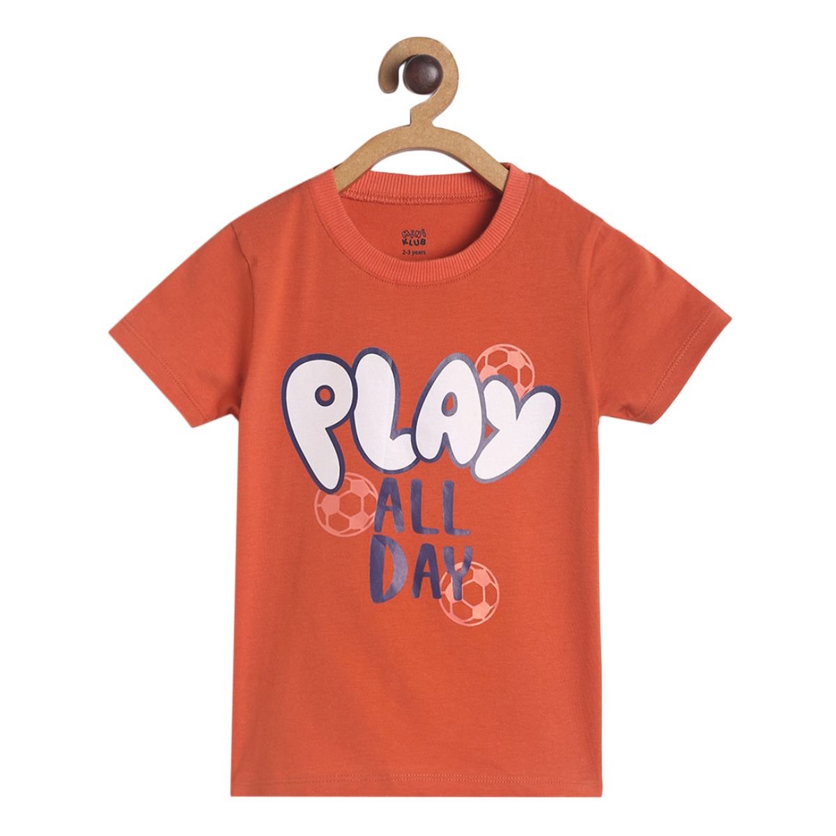 Pack of 1 knit t-shirt - orange for 3-6 Months